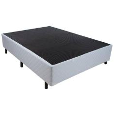 Cama Box Base Universal Casal Tecido White (138x188x24) - Luckspuma