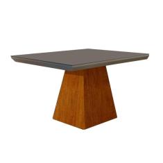 Mesa para Cozinha Luna + Tampo Madeirado Reto 120x80cm Grafite/Imbuia - Rufato