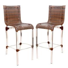 2 Banquetas Alta Haiti Em Alumínio Para Cozinha Bar Edícula Pedra Ferro