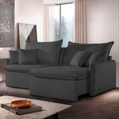 Sofá Cama Retrátil e Reclinável 180cm Colibri Cabecasa Madeiramadeira Grafite