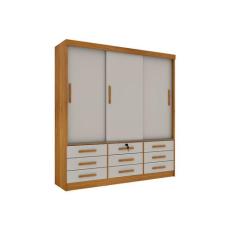 Guarda Roupa Casal Chicago 3 Portas 9 Gavetas  S/Espelho Tcil, Cinamom