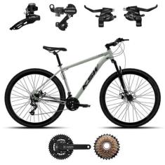 Bicicleta Aro 29 KSW XLT 24 Velocidades Alumínio Cubo K7 MTB Freios A 