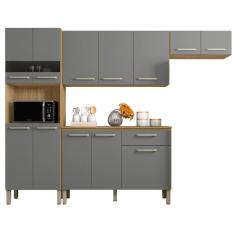 Armário E Balcão De Cozinha Bia Freijó Gris
