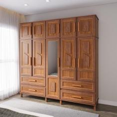 Guarda-Roupa Casal com Espelho 10 Portas 4 Gavetas Rio Branco - Rodmóv