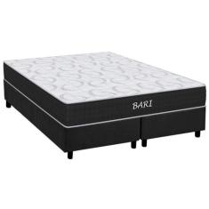 Cama Box Queen: Colchão Espuma D45 Orthoflex Bari + Base CRC Suede Gra