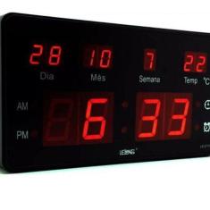 Relógio Parede Mesa Led Digital Calendário Termômetro Le2115