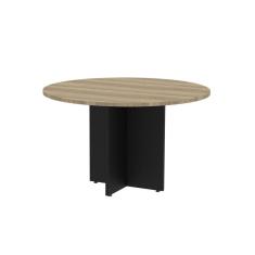 Mesa Reunião Redonda Mrr1100p25pp Noce Naturalle/Preto