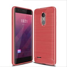 Capa para LG K8 Plus 2018, capa de material de fibra de carbono, macia, antiderrapante, antiimpressões digitais, capa totalmente protetora para LG K8 Plus 2018