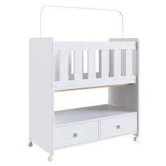 Mini Berço Moises Com Colchao 2 Gavetas By511 Branco Comm Branco