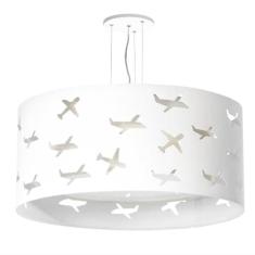 LUSTRE INFANTIL PENDENTE AVIÕES DUPLO - BRANCO 40X16