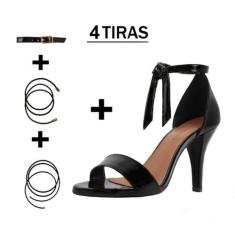 Sandália Troca Tira Salto Alto Luiza Sobreira Verniz Preto  Mod. 2212-