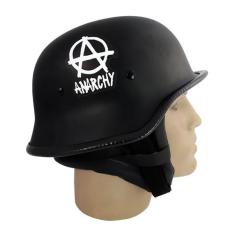 Capacete coquinho estilo militar Scooter Elétrica Moto Preto Anarchy c