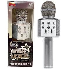 Microfone Infantil Star Voice Bluetooth Prata Zoop Toys