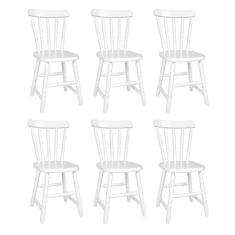 Conjunto com 6 Cadeiras Dalas Branco