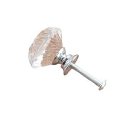 1/10 peças 20-40mm base dourada e prateada em forma de diamante puxadores de vidro cristalino armário puxa puxadores de gaveta puxadores de armário de cozinha, base de prata 40mm, 10 peças