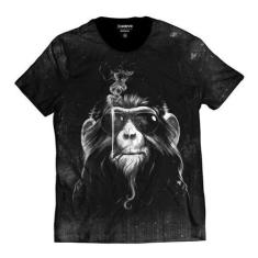 Camiseta Macaco Louco Smoke de Óculos Escuros - Di Nuevo, XG, Preto