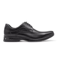 Sapato Social Democrata Smart Comfort Masculino Cadarço Couro Preto
