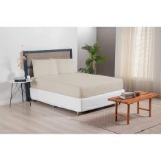 Jogo de Lençol Casal Padrão Versatile Ponto Palito Simples 3 Peças Micropercal 300 Fios