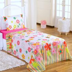Jogo De Cama Lençol Solteiro Alegria 2 Peças Gardem Pink 100% Poliéster