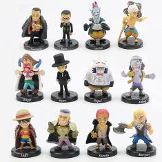 Boneco de ação Beculerty One Piece Luffy PVC 12 unidades/conjunto 4,5-5.