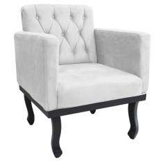 Poltrona Decorativa Classic Suede Branco - AM Decor