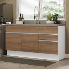 Balcão Gabinete de Pia Armário de Cozinha 150 cm 2 Gavetas 2 Portas (S