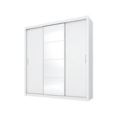 Guarda-roupa Casal com Espelho 3 Portas de Correr - 2 Gavetas Demóbile