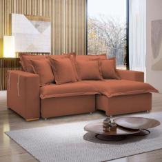 Sofá Cama Retrátil e Reclinável 220cm Arizona Com Almofadas - Celflex