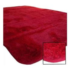 Tapete De Sala Quarto Felpudo Peludo 2,00 X 1,40 Costa Oro vermelho - 