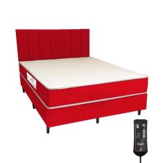 Cama Box e Colchão Magnético Massageador 20cm com Cabeceira - Queen - 