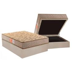 Conjunto Box Baú Casal Colchão Espuma Paropas D33 Pasquale Clean + Base Crc Suede Clean (138x188)