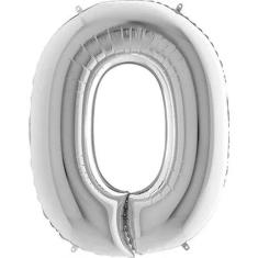 Balão Metalizado Prata Letra O - 1 Metro