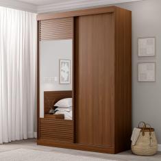 Guarda Roupa Solteiro 2 Portas 1 Porta com Espelho Samambaia CabeCasa MadeiraMadeira Freijó