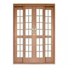 Porta de Correr Quadriculado 4 Folhas Cedro Arana 215cmx200cmx14cm Mad