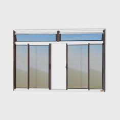 Janela Plus 4 Folhas com Bandeira Vidro Reflex 100cm x 200cm Brimak