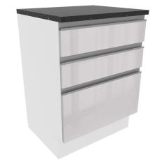 Balcão Madesa Acordes 100% Mdf 60 Cm 3 Gavetas Frentes