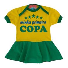 Body Saia Bebê Brasil Minha Primeira Copa - Best Bunny