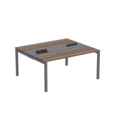 Mesa Plataforma Dupla com Pé de Aço para Coworking 160X140/2P PDC16/14/2P Walnut/Grafito