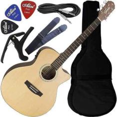 Kit Violão Eletroacústico Giannini Completo Gsf-3 Ceq Satin
