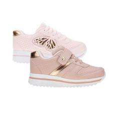 Tênis Feminino Menina Escolar - KIT 2 PARES Tam 24 ao 34-Feminino