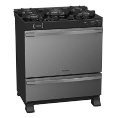 Fogao 5 Bocas Venax Palladio Vitreo Preto Fosco Gas GLP 127 V