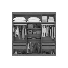 Guarda Roupa Casal Alonzo New 6 Portas de Abrir 4 Gavetas 100% MDF com Espelho Branco Lopas