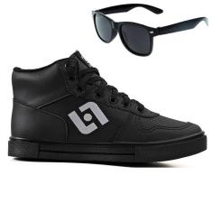 Tenis Infantil Meninos Botinha Cano Alto Escolar Casual Basico + Oculos-Masculino