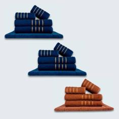 Jogo De Toalhas 15 Pçs Coleção Dubai 100% Algodão Az+az+mr