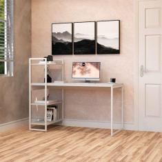 escrivaninha com estante studio branca 135x115 cm