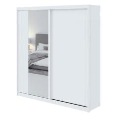 Guarda Roupa Casal Velaris Branco Brilho com Espelho - Lopas