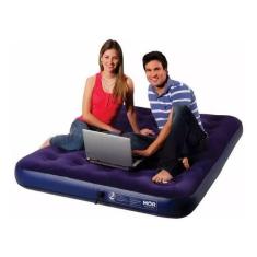 Colchão Inflável Casal Mor + Inflador Embutido + Kit Reparo