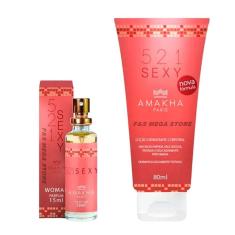 Kit Presente Feminino Perfume Hidratante 521 Sexy Amakha