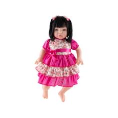 Boneca Bebê Reborn Baby Kiss Chora e Balbucia Morena 51cm - Sid Nyl, C