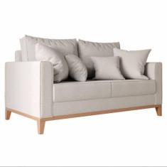 Sofá 2 Lugares 1.40 Beny Base De Madeira Linho